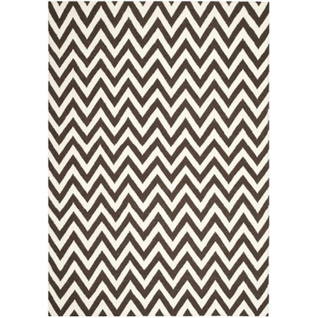 Safavieh Dhurries Hand Woven Flat Weave Rectangle Rug- Brown - Ivory- 9 x 12 ft. DHU557D-9